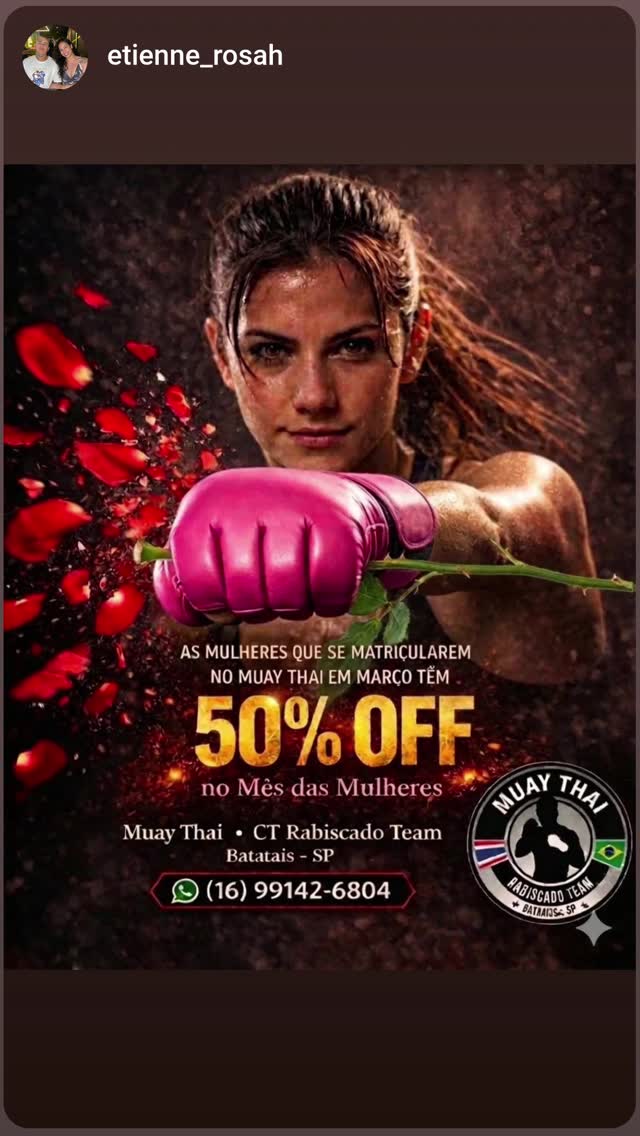 Campanha promocional de Muay Thai para o Mês das Mulheres