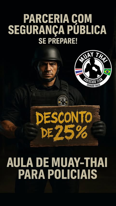 Campanha de desconto para policiais no CT Muay Thai Rabiscado Team